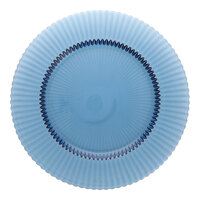 Zwiesel Fortessa Archie 12 13/16" Cornflower Blue Round Glass Charger Plate - 12/Case