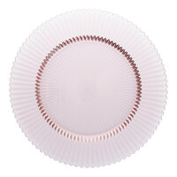 Zwiesel Fortessa Archie 12 13/16" Pink Round Glass Charger Plate - 12/Case