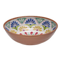 APS Arabesque 50.7 oz. Multicolored Round Melamine Serving Bowl - 12/Case