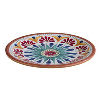 APS Arabesque 8 1/2" Multicolored Round Melamine Coupe Plate - 12/Case