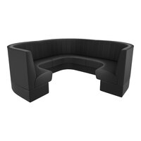 QA Group Cascade 144" Long Ebony Channel 3/4 Circle Booth - 42" High