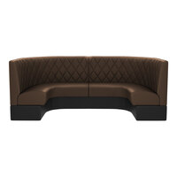 QA Group Cascade 96" Long Cafe Diamond Tufted 1/2 Circle Booth - 42" High