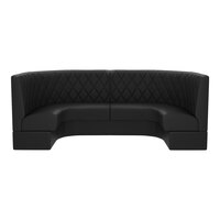 QA Group Cascade 96" Long Ebony Diamond Tufted 1/2 Circle Booth - 42" High