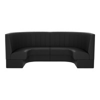 QA Group Cascade 96" Long Ebony Channel 1/2 Circle Booth - 42" High