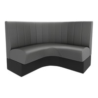 QA Group Cascade 48" Long Graphite Channel 1/4 Circle Corner Booth - 42" High