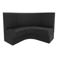 QA Group Cascade 48" Long Ebony Channel 1/4 Circle Corner Booth - 42" High