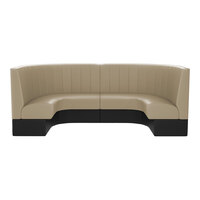 QA Group Cascade 96" Long Fawn Channel 1/2 Circle Booth - 42" High