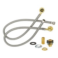 Krowne Royal Series 21-445L 30" E-Z Install Flexible Water Line Kit with 3/8" Compression x 1/2" NPS Connections and Mounting Hardware
