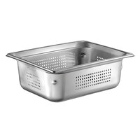 Vollrath 90243 Super Pan 3® 1/2 Size 4" Deep Anti-Jam Perforated Stainless Steel Steam Table / Hotel Pan - 22 Gauge