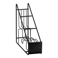 Torani 3-Tier 3-Bottle Black Stainless Steel Wire Rack for 750 mL-1 Liter Flavoring Syrup Bottles