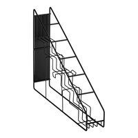 Torani 6-Tier 6-Bottle Black Stainless Steel Wire Rack for 750 mL-1 Liter Flavoring Syrup Bottles