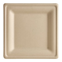 World Centric 8" Compostable Square Fiber Plate - 500/Case