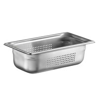 Vollrath 90343 Super Pan 3® 1/3 Size 4" Deep Anti-Jam Perforated Stainless Steel Steam Table / Hotel Pan - 22 Gauge