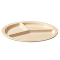 GET CP-533-T Tan 10" SuperMel Three Compartment Plate - 12/Case