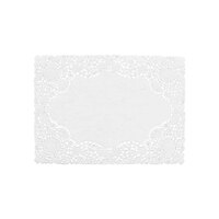 Hoffmaster 310711 10" x 14" White Normandy Lace Paper Placemat with Scalloped Edge - 1000/Case