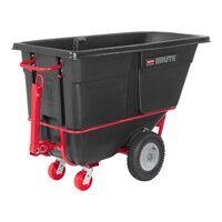 Rubbermaid FG131641BLA BRUTE Black 1.0 Cubic Yard Towable Trainable Tilt Truck / Trash Cart (2100 lb.)