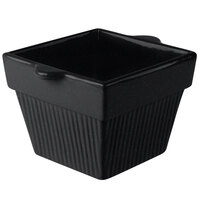 Tablecraft CW1460BKGS 1.5 Qt. Black with Green Speckle Cast Aluminum Square Condiment Bowl