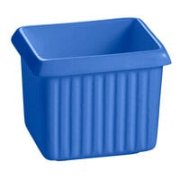 Tablecraft CW1500CBL 1 Qt. Cobalt Blue Cast Aluminum Rectangle Server with Ridges