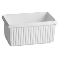 Tablecraft CW1510W 2.25 Qt. White Cast Aluminum Rectangle Server with Ridges