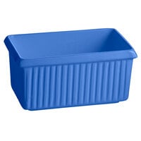 Tablecraft CW1510CBL 2.25 Qt. Cobalt Blue Cast Aluminum Rectangle Server with Ridges