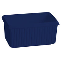 Tablecraft CW1510BS 2.25 Qt. Blue Speckle Cast Aluminum Rectangle Server with Ridges