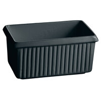 Tablecraft CW1510BK 2.25 Qt. Black Cast Aluminum Rectangle Server with Ridges