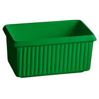 Tablecraft CW1510GN 2.25 Qt. Green Cast Aluminum Rectangle Server with Ridges