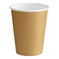 Creative Converting 56103B 9 oz. Glittering Gold Poly Paper Hot / Cold Cup - 240/Case