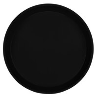 Cambro 1950110 19 1/2" Low Profile Round Black Customizable Fiberglass Camtray - 12/Case