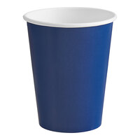 Creative Converting 561137B 9 oz. Navy Blue Poly Paper Hot / Cold Cup - 240/Case