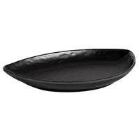 Elite Global Solutions JW6014 Ore 9 3/4" x 6 1/4" Black Half-Moon Tray - 6/Case