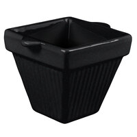 Tablecraft CW1480BKGS 18 oz. Black with Green Speckle Cast Aluminum Square Condiment Bowl