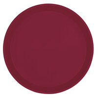 Cambro 1000522 10" Round Burgundy Wine Customizable Fiberglass Camtray - 12/Case