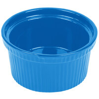 Tablecraft CW1620SBL 1 Qt. Sky Blue Cast Aluminum Souffle Bowl with Ridges