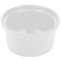 Tablecraft CW1620W 1 Qt. White Cast Aluminum Souffle Bowl with Ridges