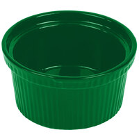 Tablecraft CW1620GN 1 Qt. Green Cast Aluminum Souffle Bowl with Ridges