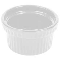 Tablecraft CW1610W 10.5 oz. White Cast Aluminum Souffle Bowl with Ridges