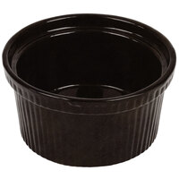 Tablecraft CW1620BKGS 1 Qt. Black with Green Speckle Cast Aluminum Souffle Bowl with Ridges