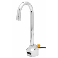 T&S EC-3101-VF05 Wall Mounted ChekPoint Sensor Faucet with 4 1/8" Rigid Gooseneck Spout and 0.5 GPM Non-Aerated Spray Device