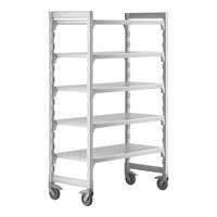 Cambro CPMU214267V4480 Camshelving® Premium Mobile Shelving Unit with Premium Locking Casters 21" x 42" x 67" - 5 Shelf