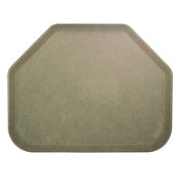 Cambro 1520TR104 14 9/16" x 19 1/2" Trapezoid Desert Tan Customizable Fiberglass Camtray - 12/Case