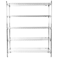 Metro 5A567C Stationary Super Erecta Adjustable 2 Series Chrome Wire Shelving Unit - 24" x 60" x 74"