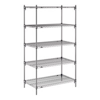 Metro 5A547C Stationary Super Erecta Adjustable 2 Series Chrome Wire Shelving Unit - 24" x 42" x 74"