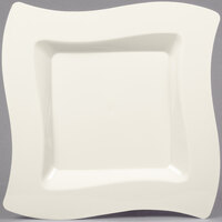 Fineline Wavetrends 109-BO 9 1/2" Bone / Ivory Plastic Square Plate - 120/Case