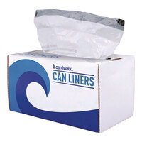 Boardwalk 11-15 Gallon 0.8 Mil 24" x 28" Unscented Low-Density Medium-Duty White Tall Kitchen Drawstring Can Liner / Trash Bag - 100/Case