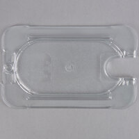 Carlisle 10337U07 StorPlus 1/9 Size Clear Universal Flat Lid with Spoon Notch