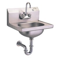 Eagle Group HSA-10-FA-MG MicroGard Hand Sink with Gooseneck Faucet, P-Trap, Tail Piece, and Basket Drain