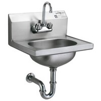 Eagle Group HSA-10-FA Hand Sink with Gooseneck Faucet, P-Trap, Tail Piece, and Basket Drain