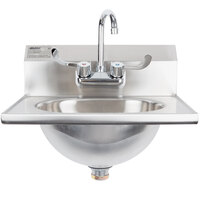 Eagle Group HSA-10-FW Hand Sink with Gooseneck Faucet, Wrist Action and Standard Handles, and Basket Drain