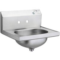 Eagle Group HSA-10 Hand Sink with 4" Faucet Center Holes and Basket Drain